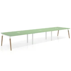 Mesa para reuniones Arki triple con fondo 126 cm, coworking, sobre recto