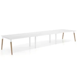 Mesa para reuniones Arki triple con fondo 126 cm, coworking, sobre recto