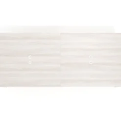 Mesa para reuniones rectangular triple, fondo 142 cm, estructura blanca