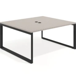 Mesa para reuniones rectangular fondo 142 cm, estructura negra