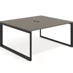 Mesa para reuniones rectangular fondo 142 cm, estructura negra