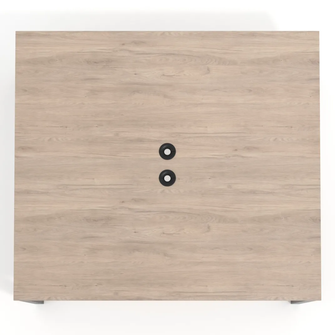 Mesa para reuniones rectangular fondo 142 cm, estructura negra