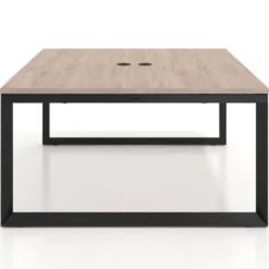 Mesa para reuniones rectangular fondo 142 cm, estructura negra