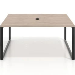 Mesa para reuniones rectangular fondo 142 cm, estructura negra