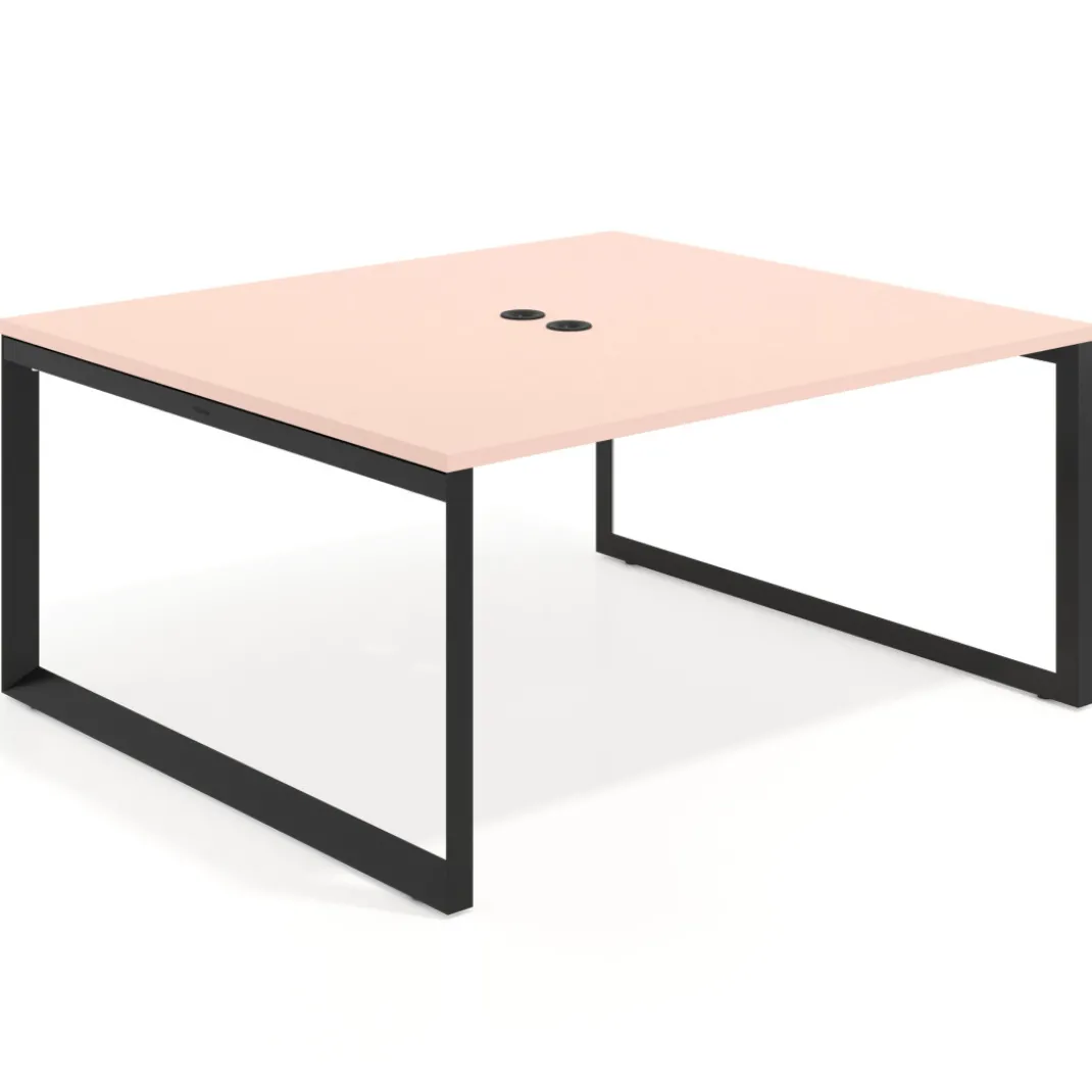 Mesa para reuniones rectangular fondo 142 cm, estructura negra
