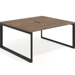 Mesa para reuniones rectangular fondo 142 cm, estructura negra