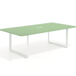 Mesa para reuniones rectangular fondo 126 cm, estructura blanca