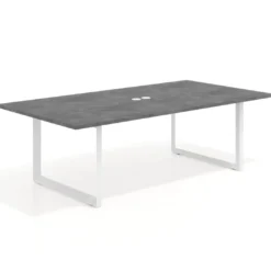 Mesa para reuniones rectangular fondo 126 cm, estructura blanca