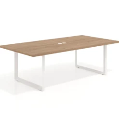 Mesa para reuniones rectangular fondo 126 cm, estructura blanca