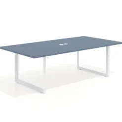 Mesa para reuniones rectangular fondo 126 cm, estructura blanca