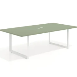 Mesa para reuniones rectangular fondo 126 cm, estructura blanca