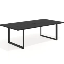 Mesa para reuniones rectangular fondo 126 cm, estructura negra