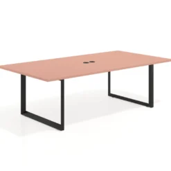 Mesa para reuniones rectangular fondo 126 cm, estructura negra