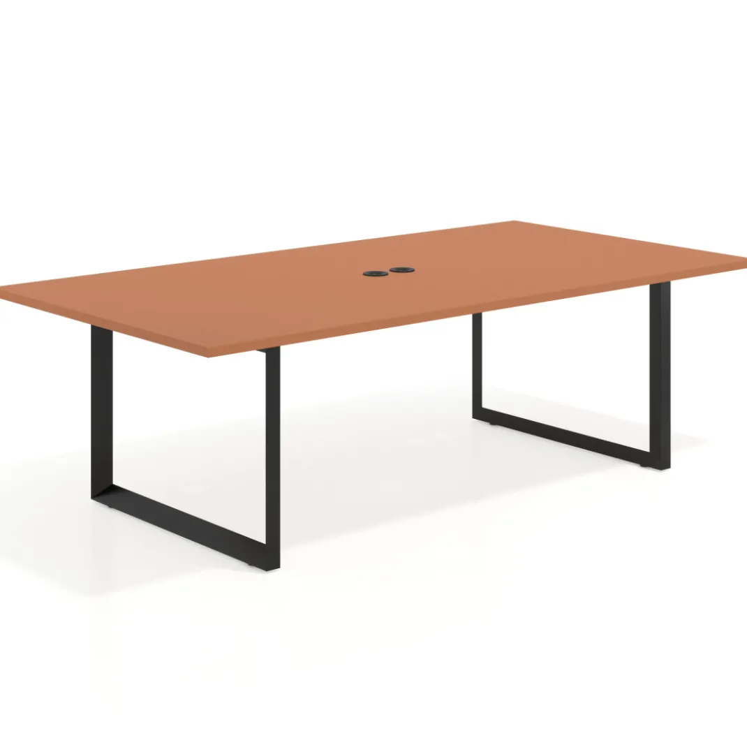 Mesa para reuniones rectangular fondo 126 cm, estructura negra