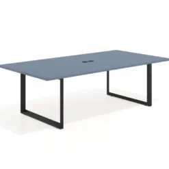 Mesa para reuniones rectangular fondo 126 cm, estructura negra
