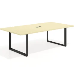 Mesa para reuniones rectangular fondo 126 cm, estructura negra