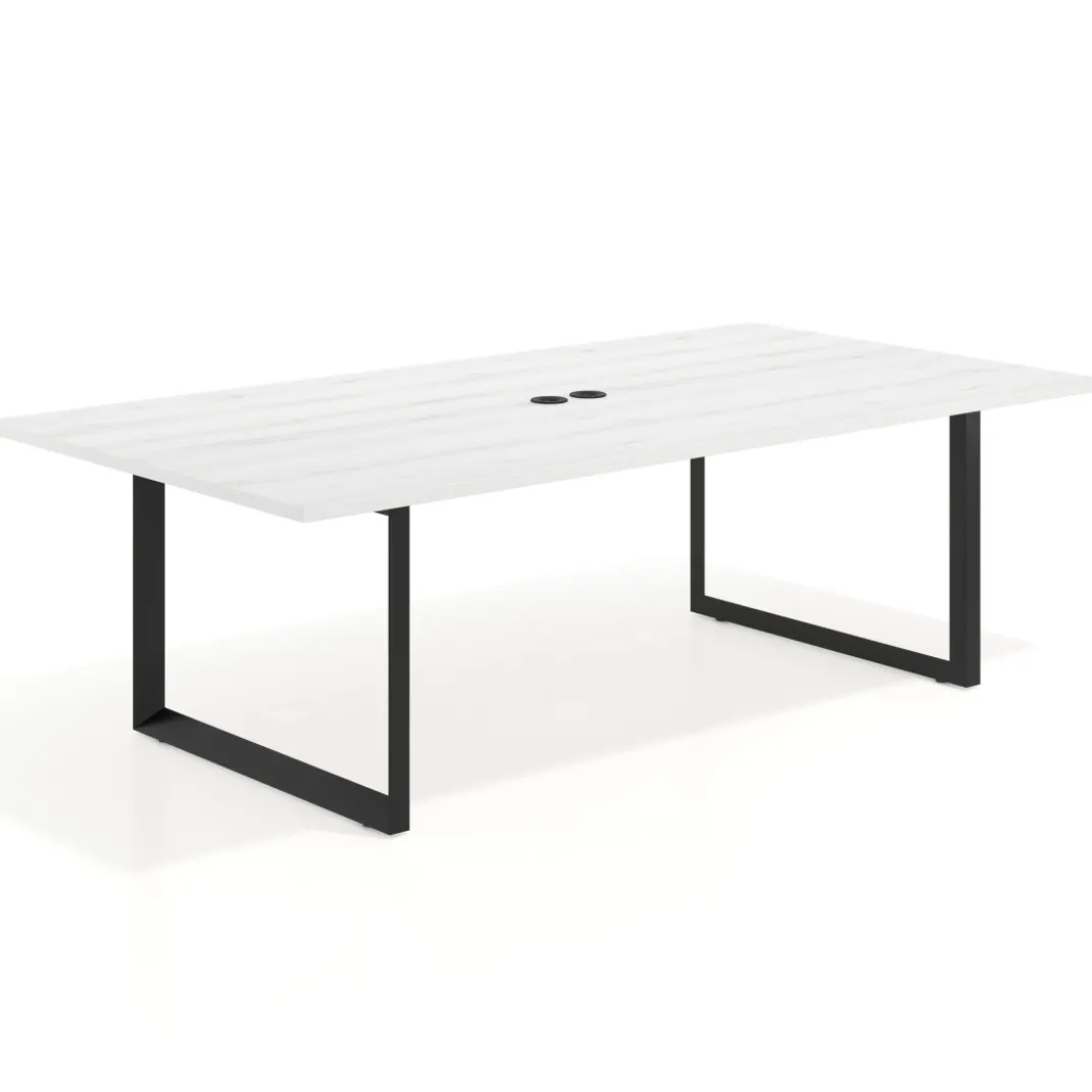 Mesa para reuniones rectangular fondo 126 cm, estructura negra