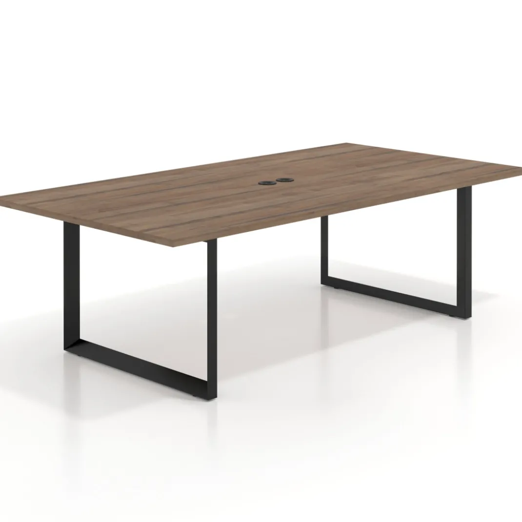 Mesa para reuniones rectangular fondo 126 cm, estructura negra