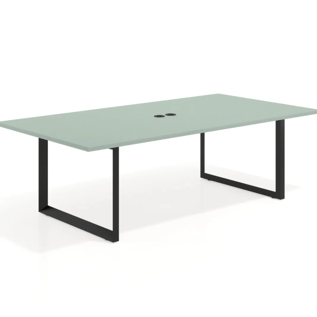 Mesa para reuniones rectangular fondo 126 cm, estructura negra