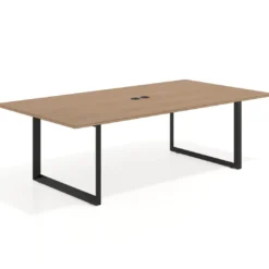 Mesa para reuniones rectangular fondo 126 cm, estructura negra