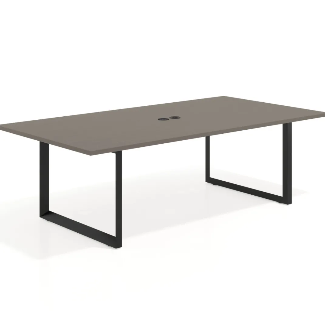 Mesa para reuniones rectangular fondo 126 cm, estructura negra