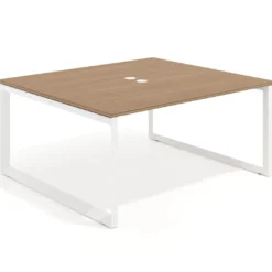 Mesa para reuniones rectangular fondo 142 cm, estructura blanca
