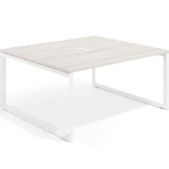 Mesa para reuniones rectangular fondo 142 cm, estructura blanca