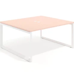 Mesa para reuniones rectangular fondo 142 cm, estructura blanca