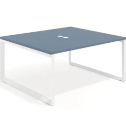 Mesa para reuniones rectangular fondo 142 cm, estructura blanca