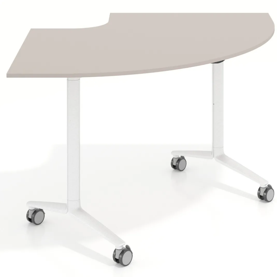 Mesa plegable pivot corner, estructura blanco, canto 16cm