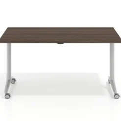 Mesa plegable pivot rectangular, estructura aluminio, canto 30cm