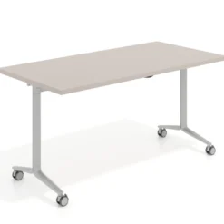 Mesa plegable pivot rectangular, estructura aluminio, canto 30cm
