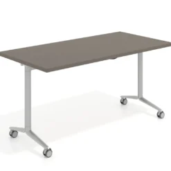 Mesa plegable pivot rectangular, estructura aluminio, canto 30cm