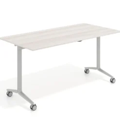 Mesa plegable pivot rectangular, estructura aluminio, canto 16cm