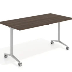 Mesa plegable pivot rectangular, estructura aluminio, canto 30cm
