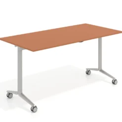 Mesa plegable pivot rectangular, estructura aluminio, canto 16cm