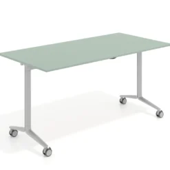 Mesa plegable pivot rectangular, estructura aluminio, canto 16cm