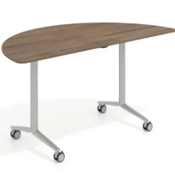 Mesa plegable pivot semicírculo estructura aluminio, canto 16cm