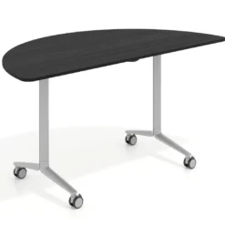 Mesa plegable pivot semicírculo estructura aluminio, canto 16cm