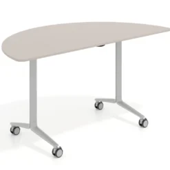 Mesa plegable pivot semicírculo estructura aluminio, canto 16cm