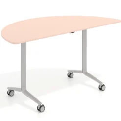 Mesa plegable pivot semicírculo estructura aluminio, canto 16cm