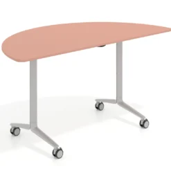 Mesa plegable pivot semicírculo estructura aluminio, canto 16cm