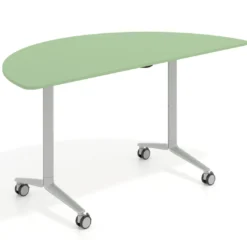 Mesa plegable pivot semicírculo estructura aluminio, canto 16cm