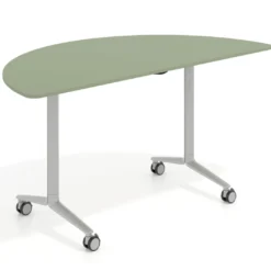 Mesa plegable pivot semicírculo estructura aluminio, canto 16cm