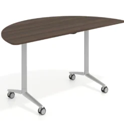 Mesa plegable pivot semicírculo estructura aluminio, canto 16cm