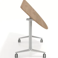 Mesa plegable pivot semicírculo estructura aluminio, canto 16cm