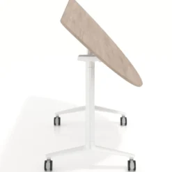 Mesa plegable pivot semicírculo estructura blanco, canto 16cm