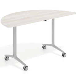 Mesa plegable pivot semicírculo estructura aluminio, canto 16cm