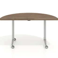 Mesa plegable pivot semicírculo estructura aluminio, canto 30cm
