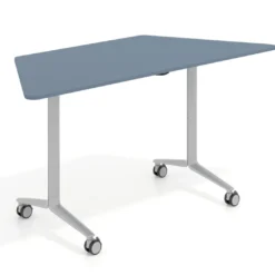 Mesa plegable pivot trapezoidal, estructura aluminio, canto 16cm